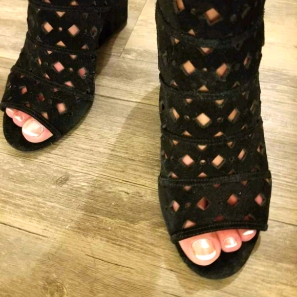 Women's Michael Kors suede sandal wedge booty - Picture 12 of 13